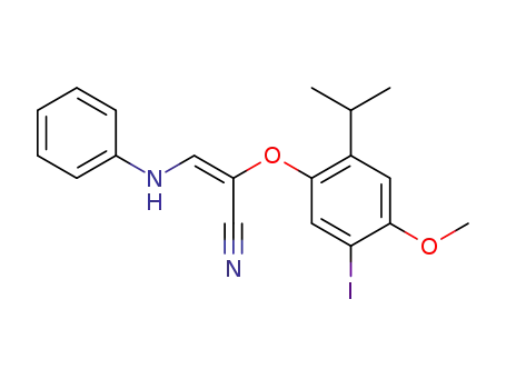 2-(5-iodo-2-isopropyl-4-methoxy-phenoxy)-3-phenylamino-acrylonitrile
