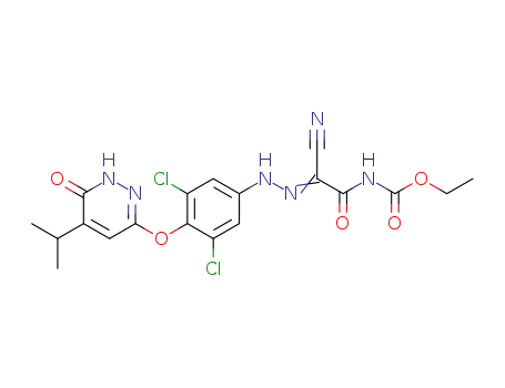 ethyl(2-cyano-2-(2-(3,5-dichloro-4-((5-isopropyl-6-oxo-1,6-dihydropyridazin-3-yl)oxy)phenyl)hydrazono)acetyl)carbamate