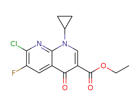 ethyl-7-chloro-6-fluoro-1-cyclopropyl-1,4-dihydro-4-oxo-1,8-naphthyridine-3-carboxylate