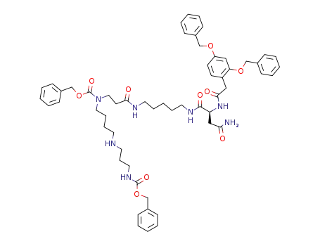 [3-(4-{Benzyloxycarbonyl-[2-(5-{(S)-2-[2-(2,4-bis-benzyloxy-phenyl)-acetylamino]-3-carbamoyl-propionylamino}-pentylcarbamoyl)-ethyl]-amino}-butylamino)-propyl]-carbamic acid benzyl ester