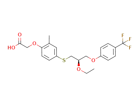 (R)-2-(4-((2-ethoxy-3-(4-(trifluoromethyl)phenoxy)propyl)-sulfanyl)-2-methylphenoxy)acetic acid