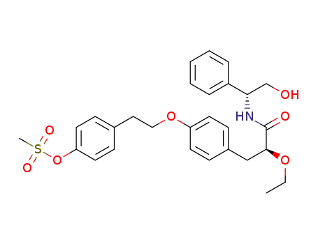 (S)-2-ethoxy-N-(2-hydroxy-(R)-1-phenylethyl)-3-[4-(2-{4-methanesulfonyloxyphenyl}-ethoxy)phenyl]propanoic amide