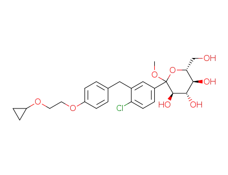 (3R,4S,5S,6R)-2-(4-chloro-3-(4-(2-cyclopropoxyethoxy)benzyl)phenyl)-6-(hydroxymethyl)-2-methoxytetrahydro-2H-pyran-3,4,5-triol
