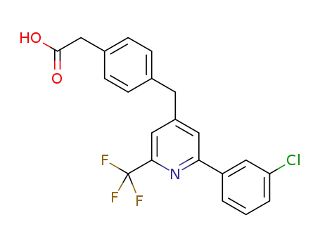 2-(4-((2-(3-chlorophenyl)-6-(trifluoromethyl)pyridin-4-yl)methyl)phenyl)-1-(oxidaneyl)ethan-1-one