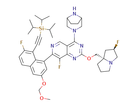 4-(4-(3,8-diazabicyclo[3.2.1]octan-3-yl)-8-fluoro-2-(((2R,7aS)-2-fluorotetrahydro-1H-pyrrolizin-7a(5H)-yl)methoxy)pyrido[4,3-d]pyrimidin-7-yl)-6-fluoro-5-((triisopropylsilyl)ethynyl)naphthalen-2-ol