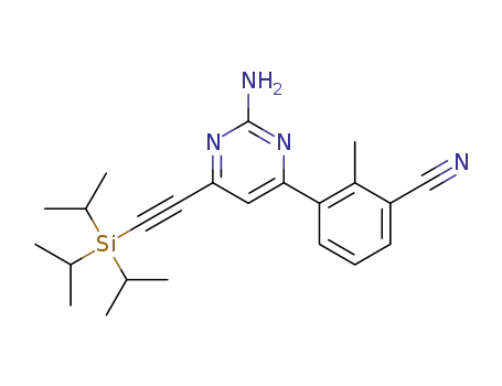 3-(2-amino-6-{2-[tris(propan-2-yl)silyl]ethynyl}-pyrimidin-4-yl)-2-methylbenzonitrile
