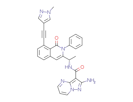 (S)-2-amino-N-(1-(8-((1-methyl-1H-pyrazol-4-yl)ethynyl)-1-oxo-2-phenyl-1,2-dihydroisoquinolin-3-yl)ethyl)pyrazolo[1,5-a]pyrimidine-3-carboxamide