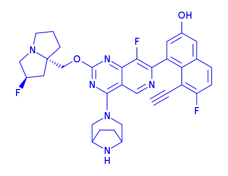 4-(4-(3,8-diazabicyclo[3.2.1]octan-3-yl)-8-fluoro-2-(((2R,7aS)-2-fluorohexahydro-1H-pyrrolizin-7a-yl)methoxy)pyrido[4,3-d]pyrimidin-7-yl)-5-ethynyl-6-fluoronaphthalen-2-ol
