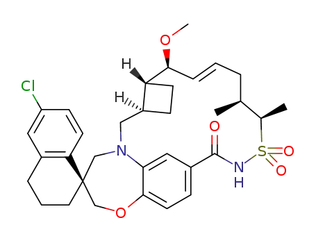 (1S,3’R,6’R,7’S,9’E,11’S,12’R)-6-chloro-7'-methoxy-11’,12’-dimethyl-3,4-dihydro-2H,15’H-spiro[naphthalene-1,22’-[20]oxa[13]thia[1,14]diazatetracyclo[14.7.2.03,6.019,24]pentacosa[9,16,18,24]tetraen]-15’-one-13’,13'-dioxide