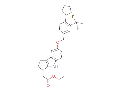 (R/S)-ethyl 2-(7-(4-cyclopentyl-3-(trifluoromethyl)benzyloxy)-1,2,3,4-tetrahydrocyclopenta[b]indol-3-yl)acetate