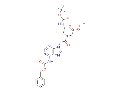 ethyl N-((N<sup>6</sup>-(benzyloxycarbonyl)adenin-9-yl)acetyl)-N-(2-Boc-aminoethyl)glycinate