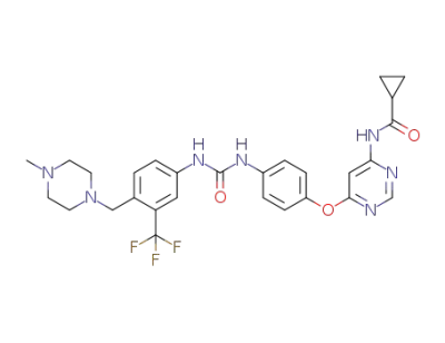 N-(6-(4-(3-(4-((4-methylpiperazin-1-yl)methyl)-3-(trifluoromethyl)phenyl) ureido) phenoxy)pyrimidin-4-yl)cyclopropanecarboxamide