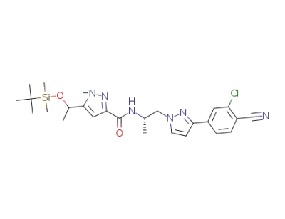 5-(1-((tert-butyldimethylsilyl)oxy)ethyl)-N-((S)-1-(3-(3-chloro-4-cyanophenyl)-1H-pyrazol-1-yl)propan-2-yl)-1H-pyrazole-3-carboxamide