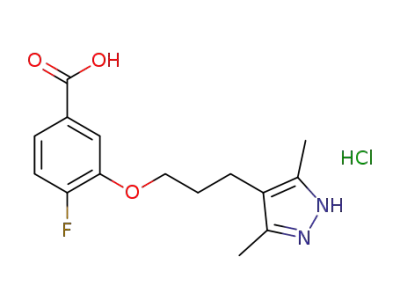 3-[3-(3,5-dimethyl-1H-pyrazol-4-yl)-propoxy]-4-fluoro-benzoic acid hydrochloride