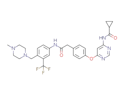 N-(6-(4-(2-((4-((4-methylpiperazin-1-yl)methyl)-3-(trifluoromethyl)phenyl)amino)-2-oxoethyl)phenoxy)pyrimidin-4-yl)cyclopropanecarboxamide