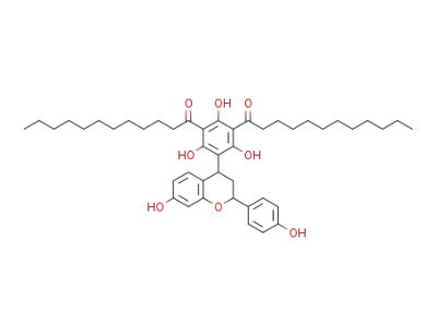 7-(hydroxy)-2-(4-(hydroxy)phenyl)-4-(2,4,6-trihydroxy-3,5-(didodecanoyl)-phenyl)chroman
