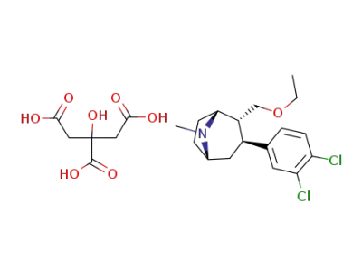 (1R,2R,3S)-2-ethoxymethyl-3-(3,4-dichlorophenyl)-tropane citrate