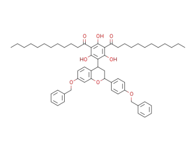 7-(benzyloxy)-2-(4-(benzyloxy)phenyl)-4-(2,4,6-trihydroxy-3,5-(didodecanoyl)-phenyl)chroman