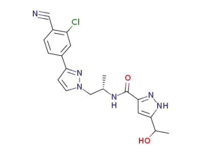 N-{(2S)-1-[3-(3-chloro-4-cyanophenyl)-1H-pyrazol-1-yl]propan-2-yl}-5-[(1RS)-1-hydroxyethyl]-1H-pyrazole-3-carboxamide